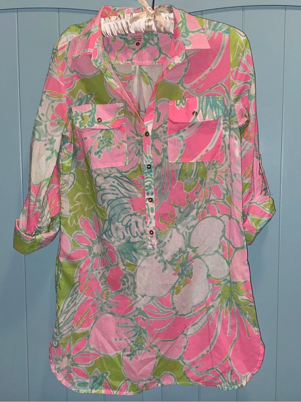Lilly Pulitzer Women's Pink Floral Pullover Shirt